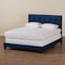 Baxton Studio Caprice Modern and Contemporary Glam Navy Blue Velvet Fabric Queen Size Panel Bed 183-11258-Zoro - alternate 9